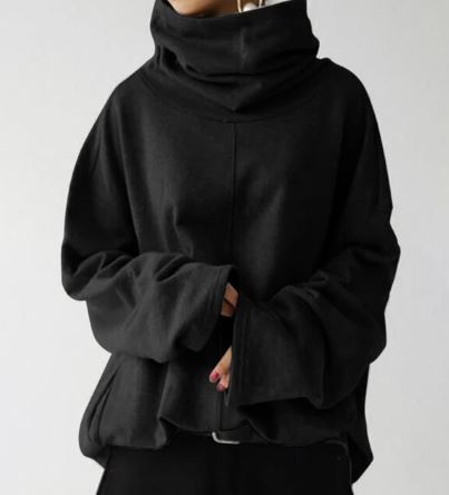 Lune London | Women's Long Sleeve Turtleneck Sweatshirt with Pockets