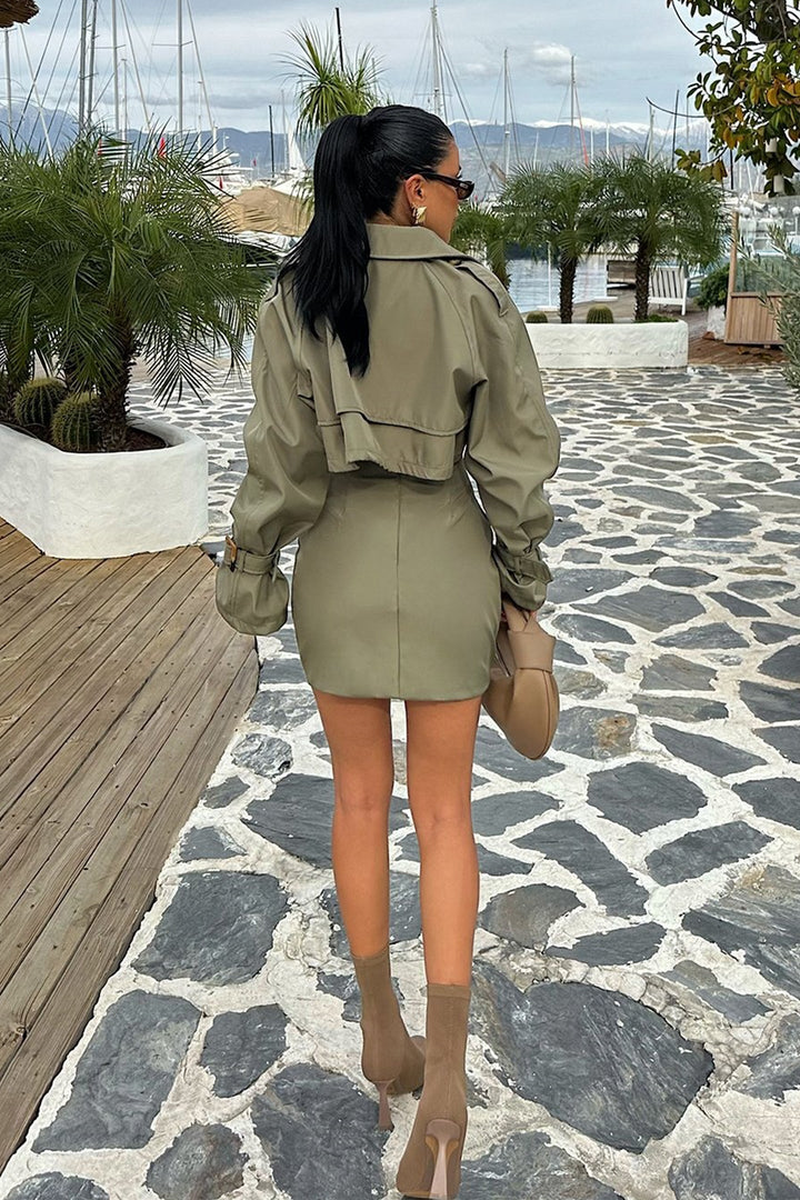 Lune London | Button Detail Cropped Jacket & Mini Skirt Set