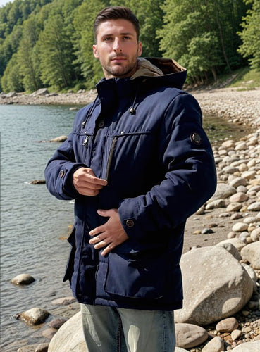 Lune London | Winter outdoor jacket with removable hood and fleece lining - Functional leisure jacket for cold days