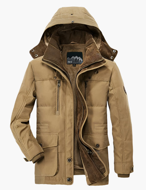 Lune London | Winter outdoor jacket with removable hood and fleece lining - Functional leisure jacket for cold days