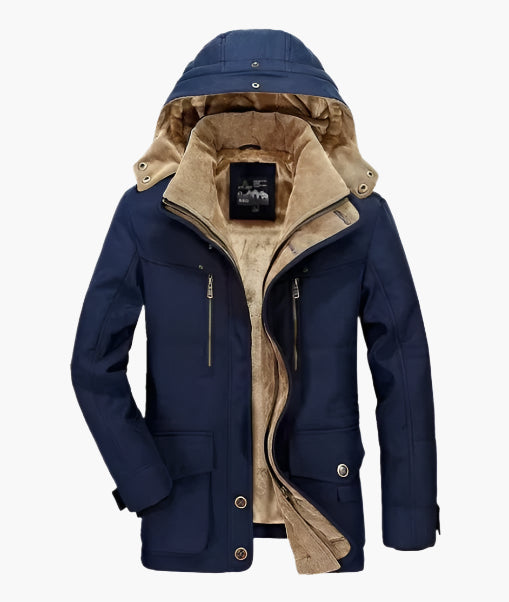Lune London | Winter outdoor jacket with removable hood and fleece lining - Functional leisure jacket for cold days