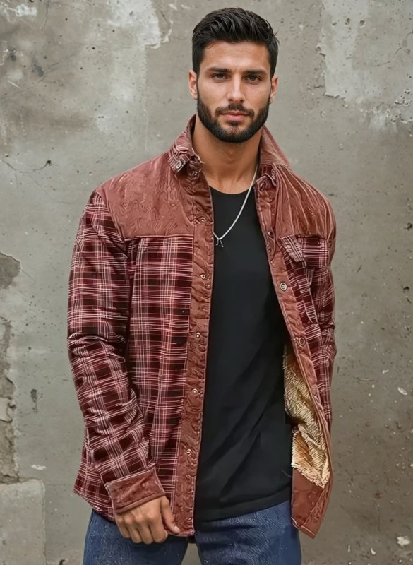 Lune London | Flannel outdoor jacket in lumberjack style with fleece - Leisure and work jacket