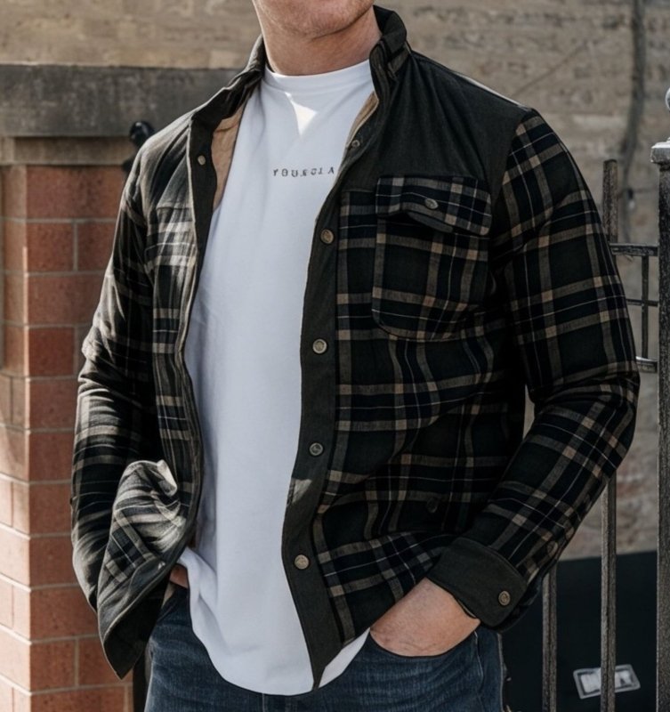 Lune London | Flannel outdoor jacket in lumberjack style with fleece - Leisure and work jacket