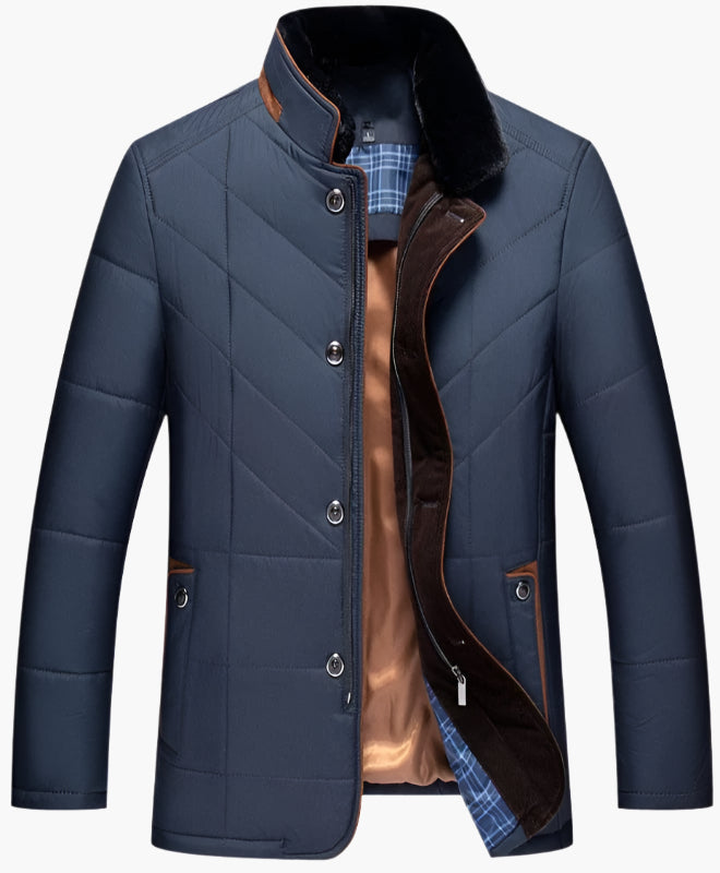 Lune London | Padded jacket with elegant business style and removable faux fur collar - Perfect for leisure and the office