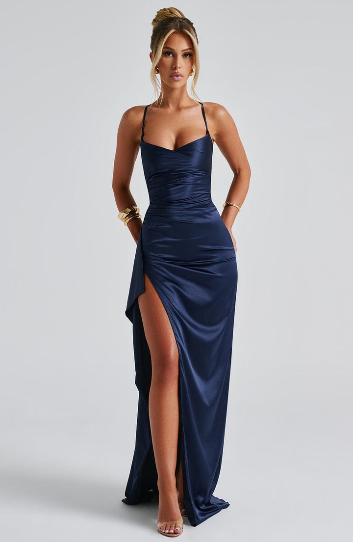 Chic Und Stil | Navy Blue Maxi Dress