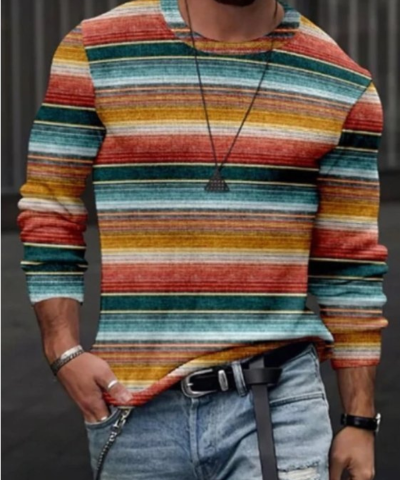Lune London | Men's Long Sleeve Striped Sweatshirt