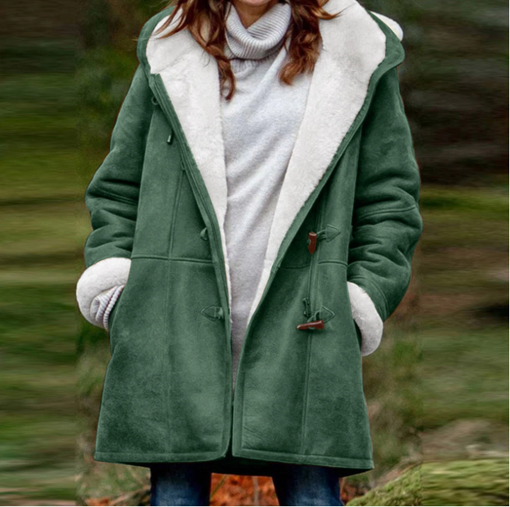 Lune London | Sheepskin Coat - Soft and Warm - Hood & Toggle Closure - Lined Comfort