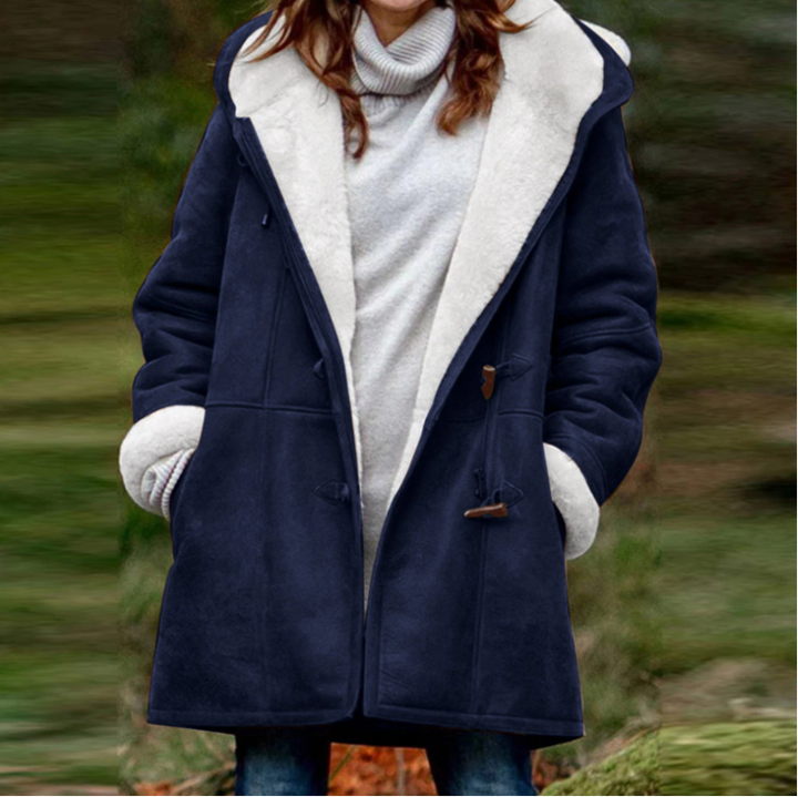 Lune London | Sheepskin Coat - Soft and Warm - Hood & Toggle Closure - Lined Comfort