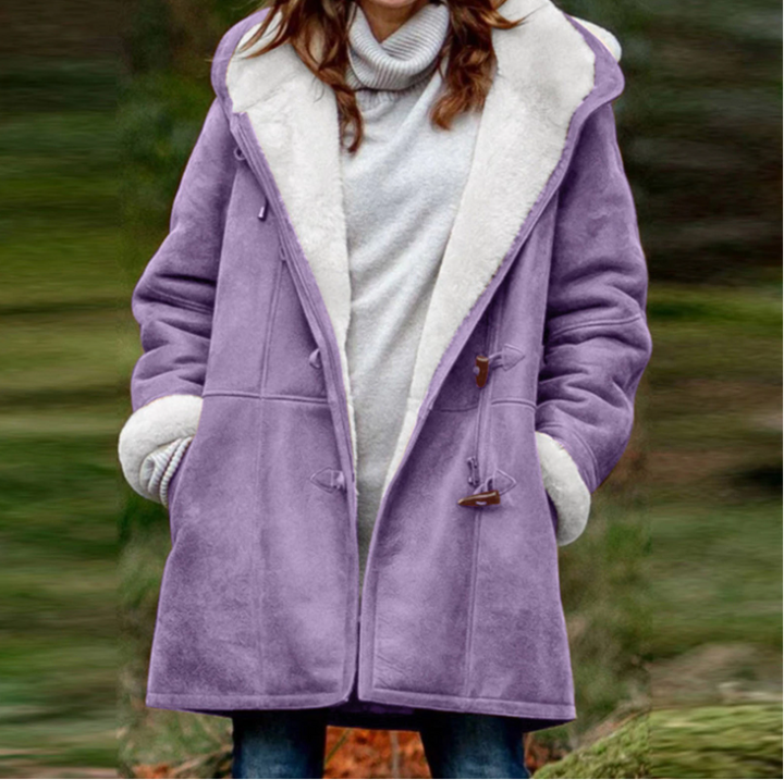 Lune London | Sheepskin Coat - Soft and Warm - Hood & Toggle Closure - Lined Comfort