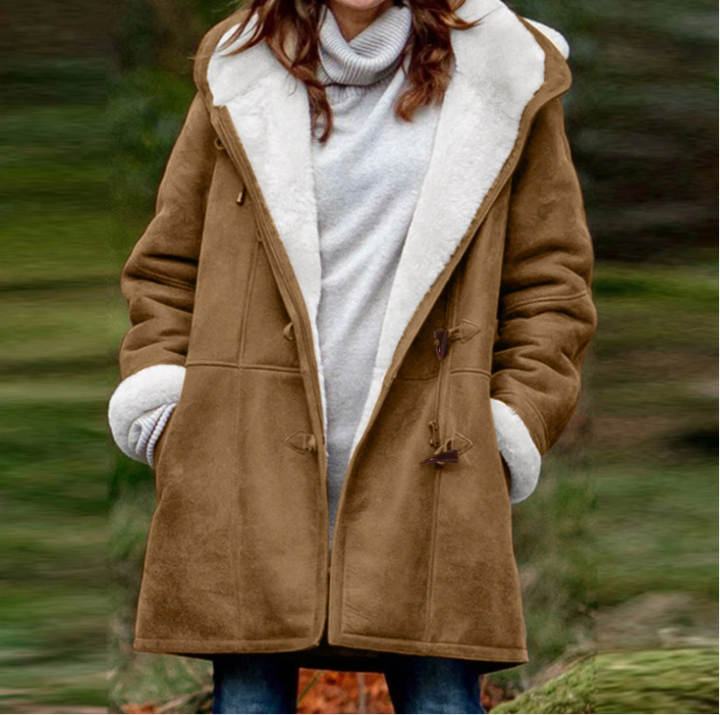 Lune London | Sheepskin Coat - Soft and Warm - Hood & Toggle Closure - Lined Comfort