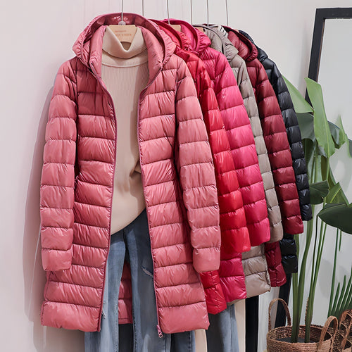 Lune London Long down jacket for women