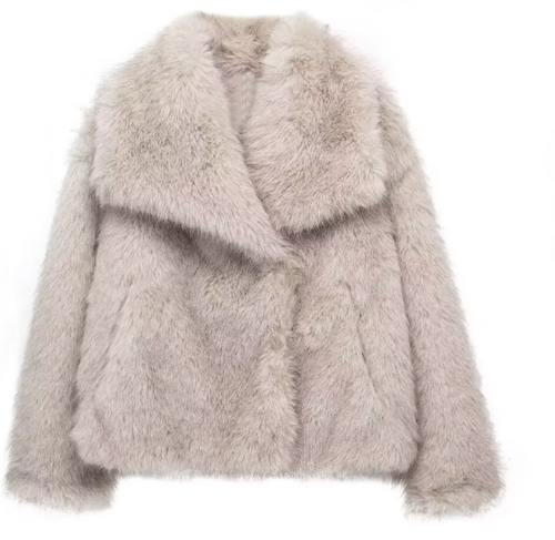 Lune London | Manteau en fourrure pour femme - Beige - Luxe et chaud