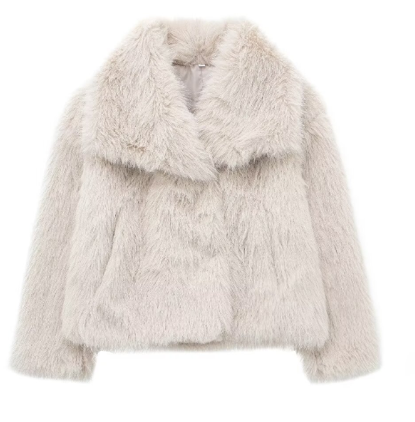 Lune London | Manteau en fourrure pour femme - Beige - Luxe et chaud