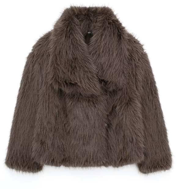 Lune London | Manteau en fourrure pour femme - Beige - Luxe et chaud
