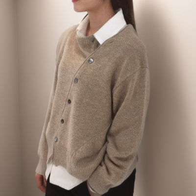 Lune London | Cardigan - Wool blend - Asymmetric closure - Loose fit - Elegant and comfortable