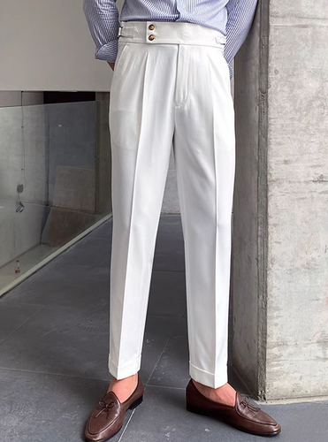 Lune London | Classic Pleated Trousers with Belt Loops