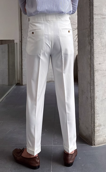 Lune London | Classic Pleated Trousers with Belt Loops