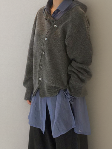 Lune London | Cardigan - Wool blend - Asymmetric closure - Loose fit - Elegant and comfortable