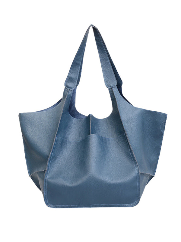 Chic Und Stil | Simple Large Bag Soft Leather Large Capacity One Shoulder Portable Tote Bag
