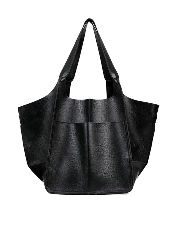 Chic Und Stil | Simple Large Bag Soft Leather Large Capacity One Shoulder Portable Tote Bag