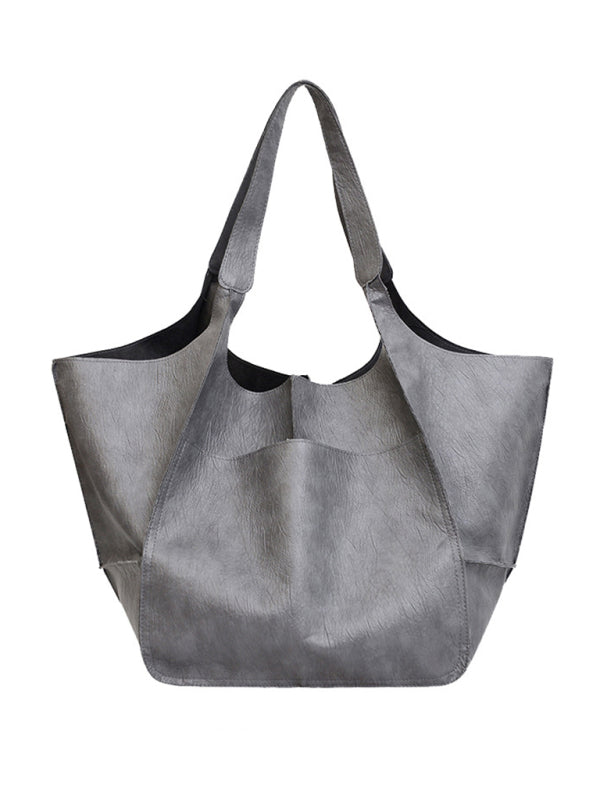 Chic Und Stil | Simple Large Bag Soft Leather Large Capacity One Shoulder Portable Tote Bag