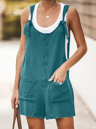 Lune London | Women's Daisy Cotton Linen Overall Shorts