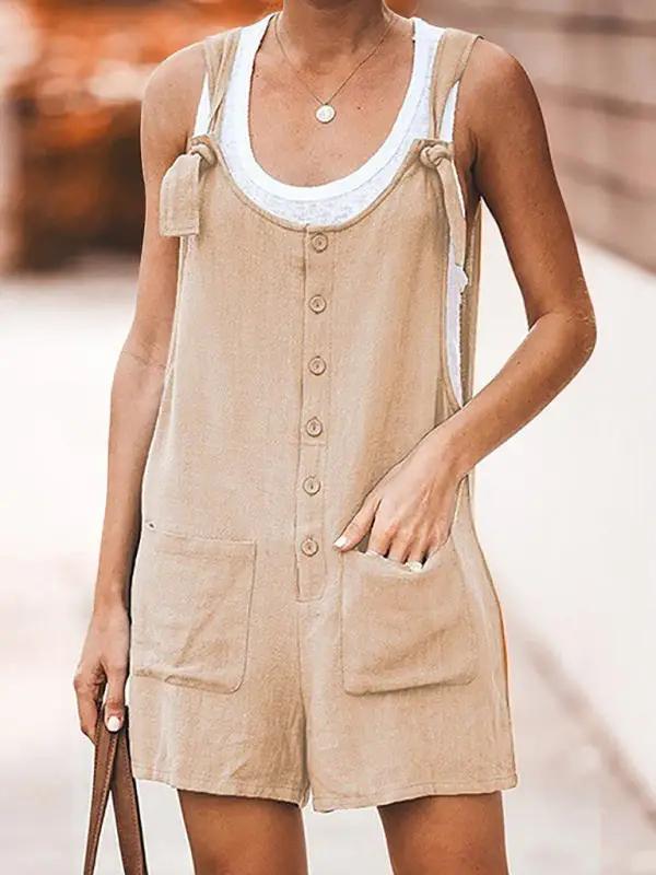 Lune London | Women's Daisy Cotton Linen Overall Shorts