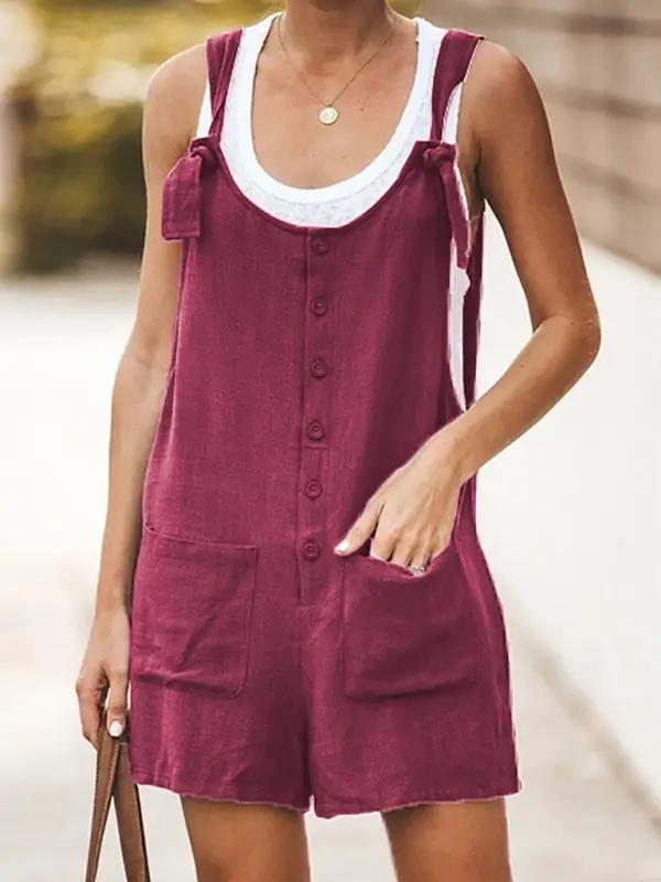 Lune London | Women's Daisy Cotton Linen Overall Shorts