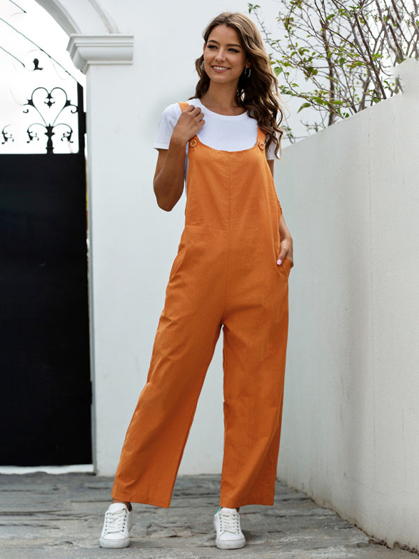 Lune London | Ladies Woven Retro Casual Long Overalls