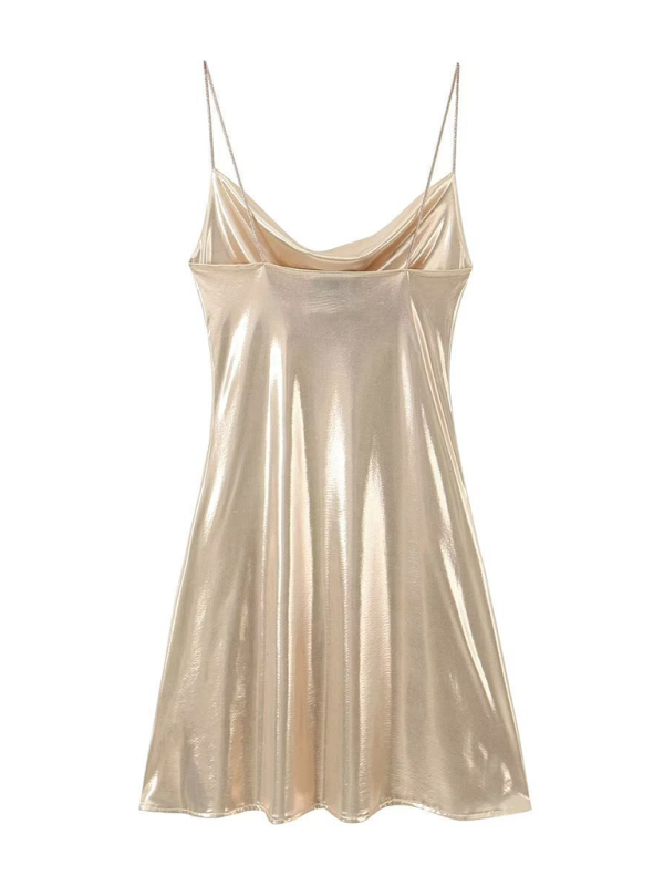 Lune London | Deep Back Neckline Metallic Straps Dress