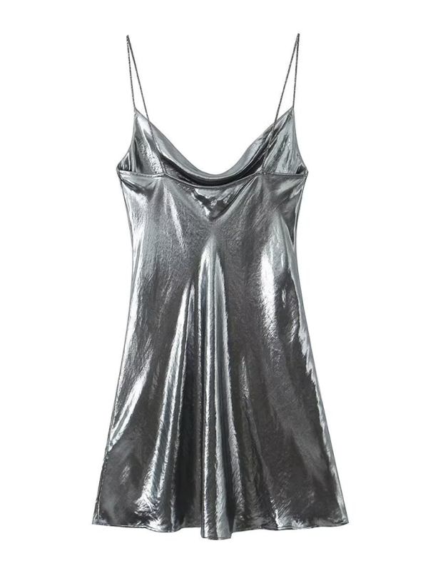 Lune London | Deep Back Neckline Metallic Straps Dress