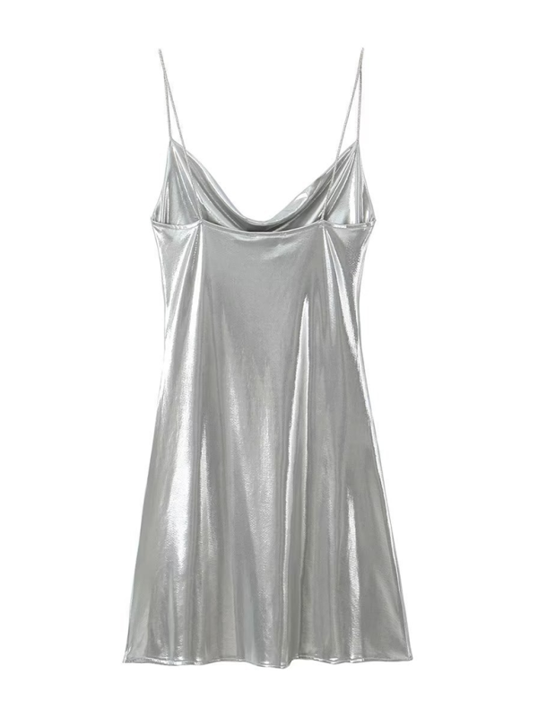 Lune London | Deep Back Neckline Metallic Straps Dress