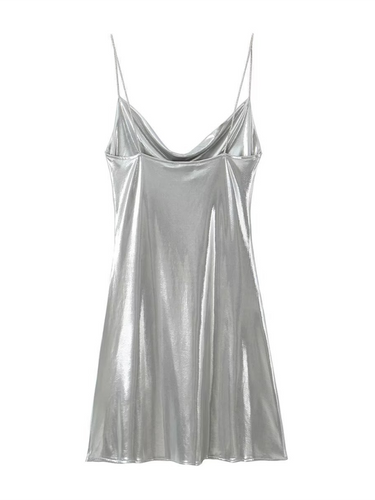 Lune London | Deep Back Neckline Metallic Straps Dress