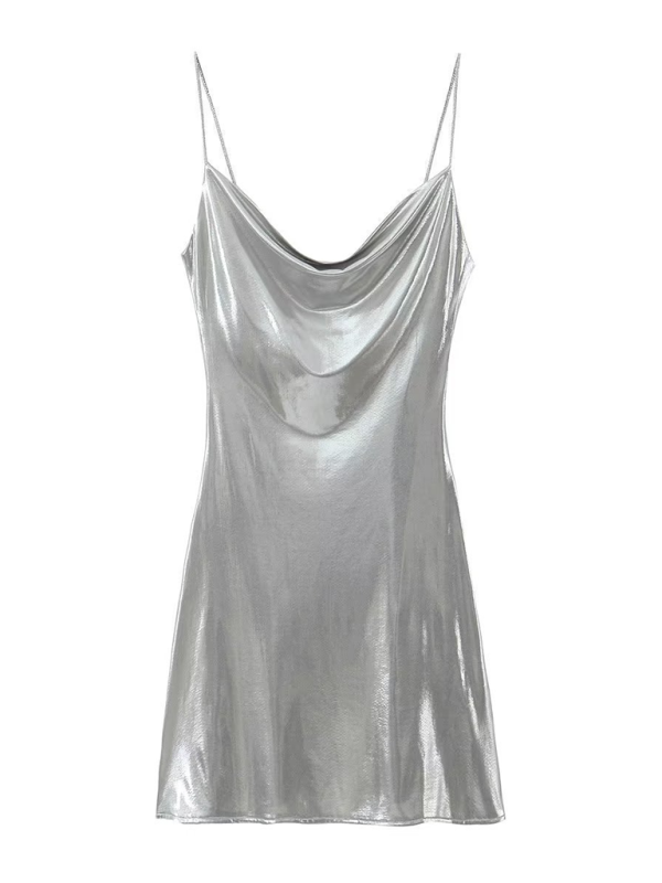 Lune London | Deep Back Neckline Metallic Straps Dress