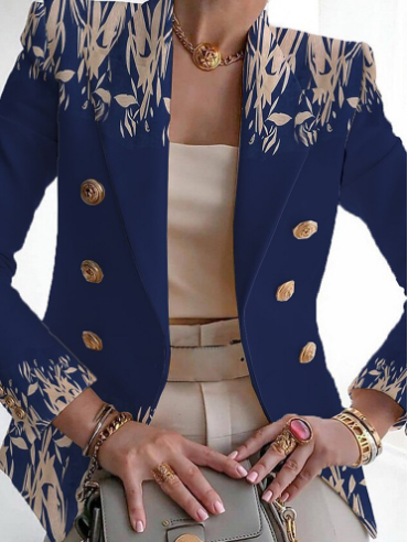 Lune London | Popular collarless outerwear with floral pattern