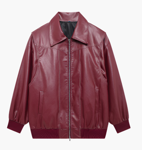 Lune London | Oversized Bomber Jacket in Faux Leather Street Style Transitional Jacket Casual Fashion Trend