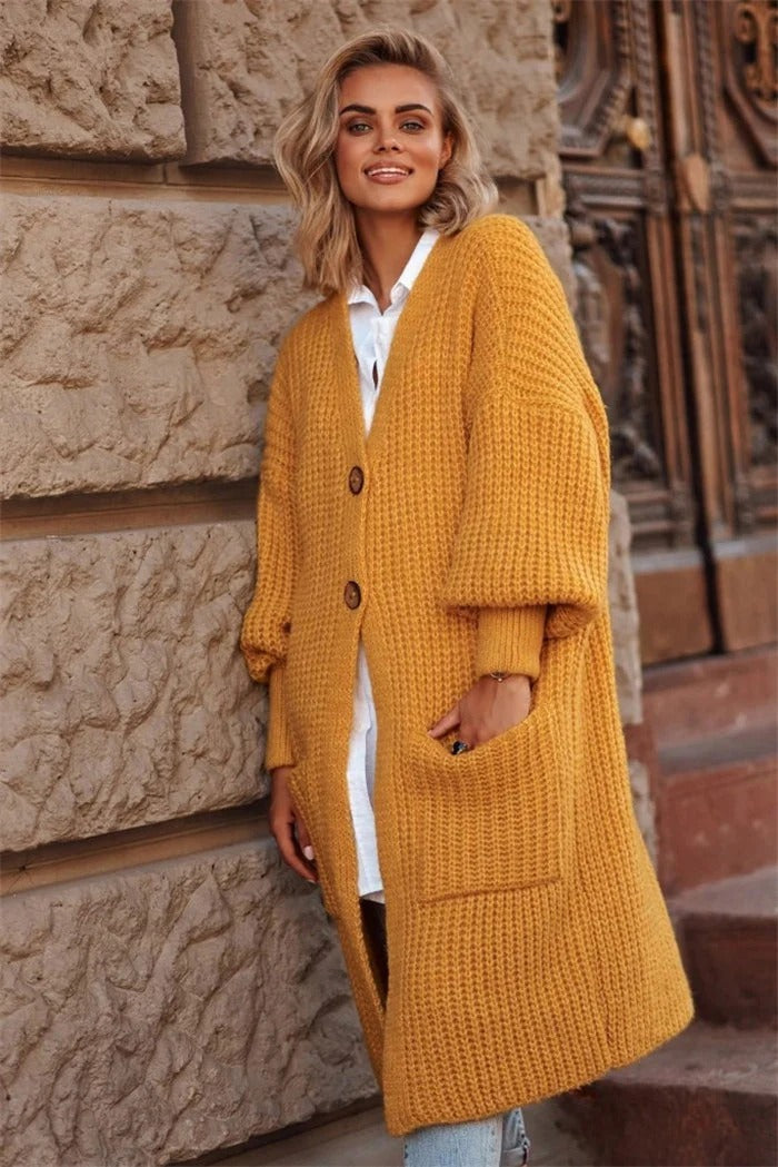 Lune London | Knit coat - Oversized fit - Long length - Button closure - Large pockets