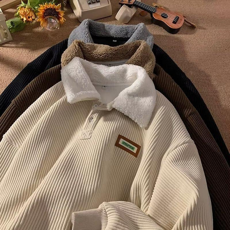 Lune London | Corduroy-Fleece-Collar Pullover