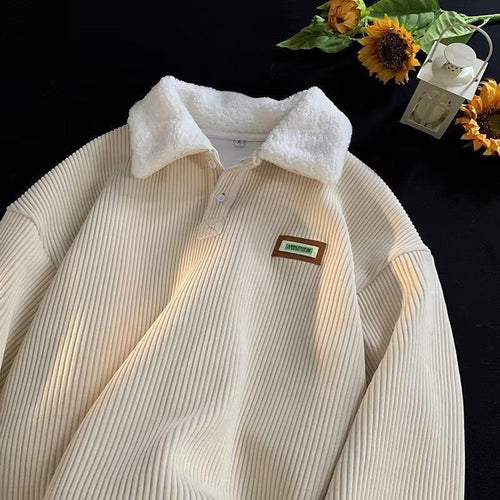 Lune London | Corduroy-Fleece-Collar Pullover