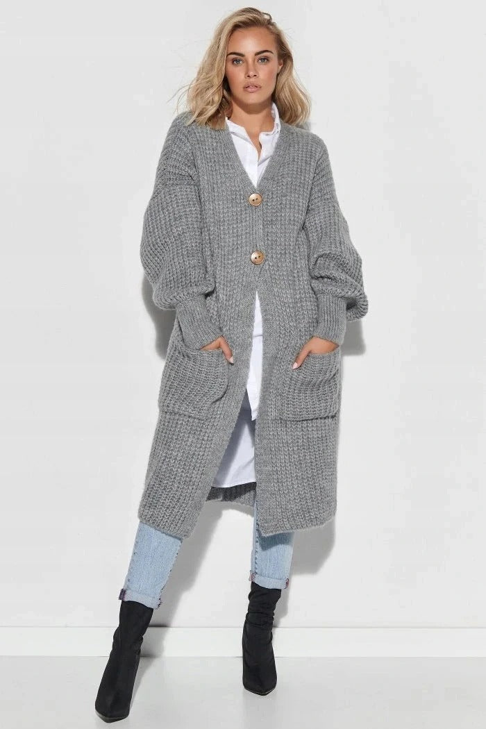 Lune London | Knit coat - Oversized fit - Long length - Button closure - Large pockets
