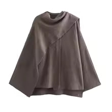Lune London | Coat - Knit structure - Oversized fit - Asymmetrical collar - Mid-length