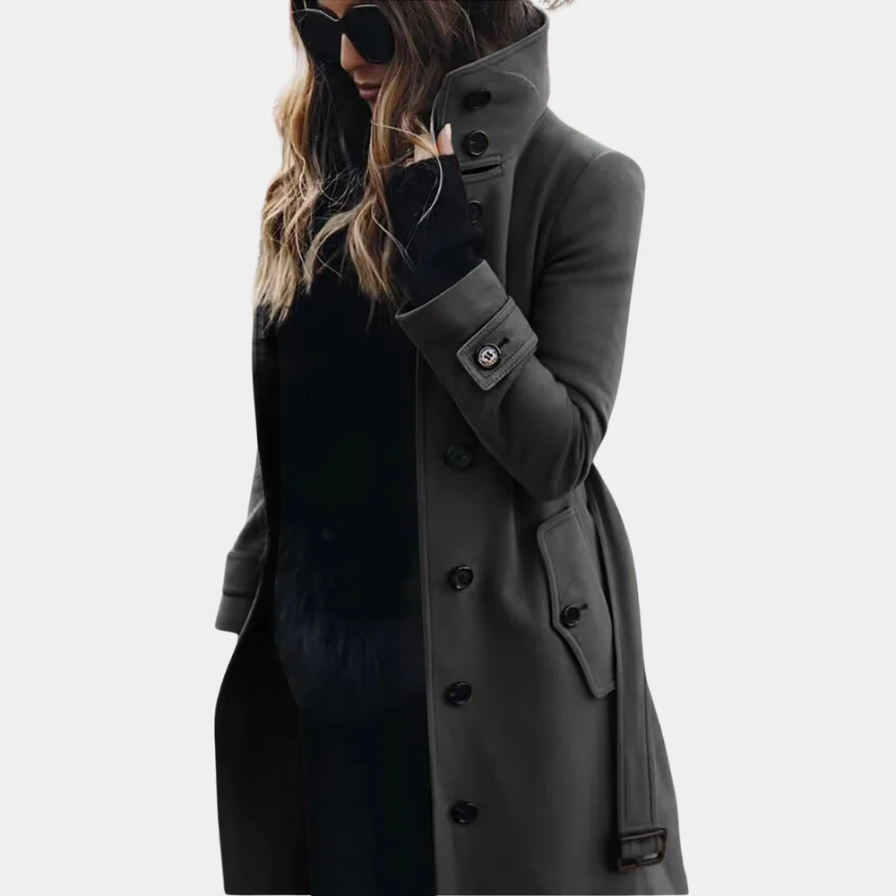 Lune London | Trench coat - Tailored fit - Wool texture - Belt pocket - Full length