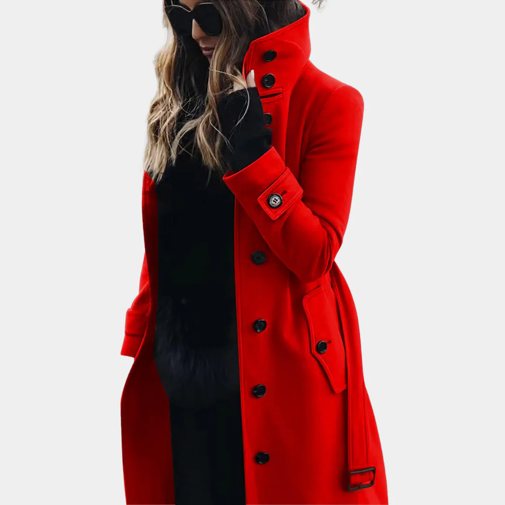 Lune London | Trench coat - Tailored fit - Wool texture - Belt pocket - Full length
