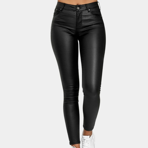 Lune London | Slim Fit Leather Look Full Length Five Pocket Design