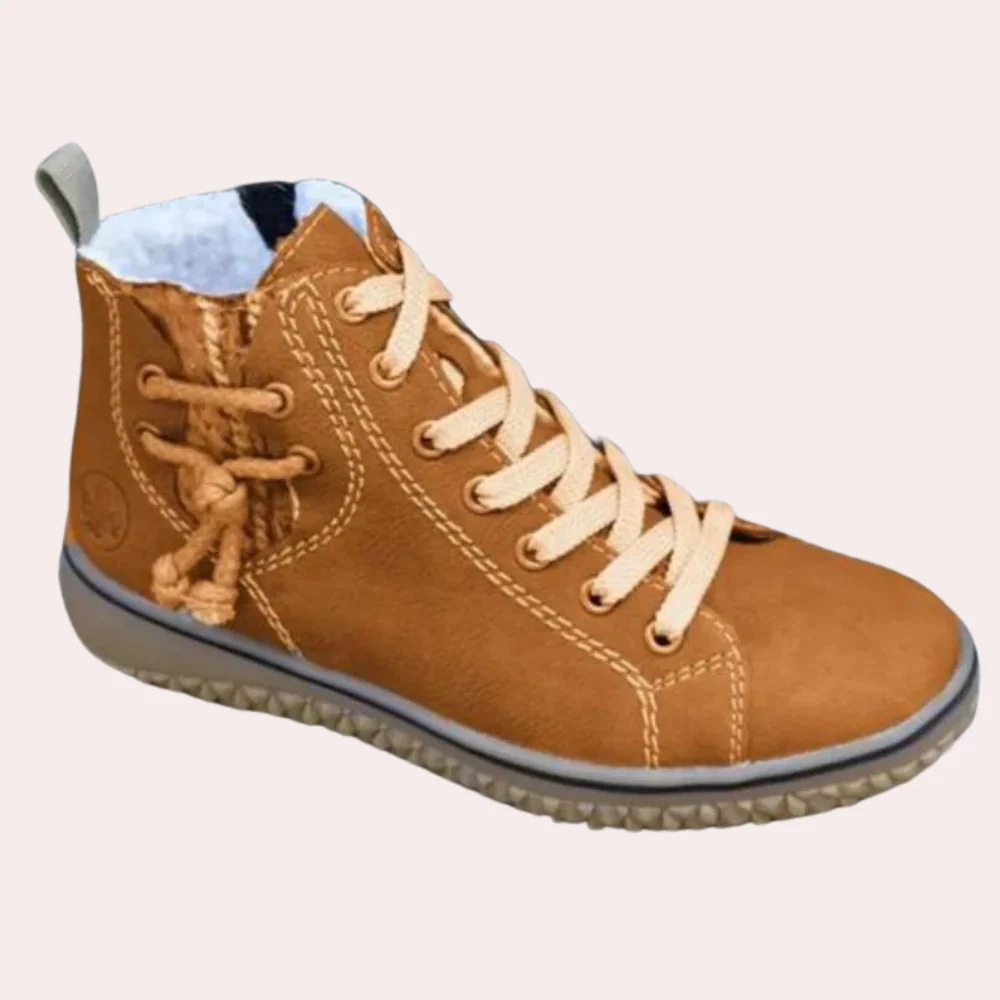 Lune London | Ankle boots - Smooth leather - Laces - Profile sole - Slim fit