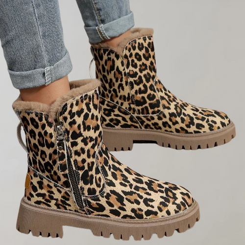 Lune London | Ankle Boots - Plush Lining - Side Zipper - Durable Sole - Fashionable Print