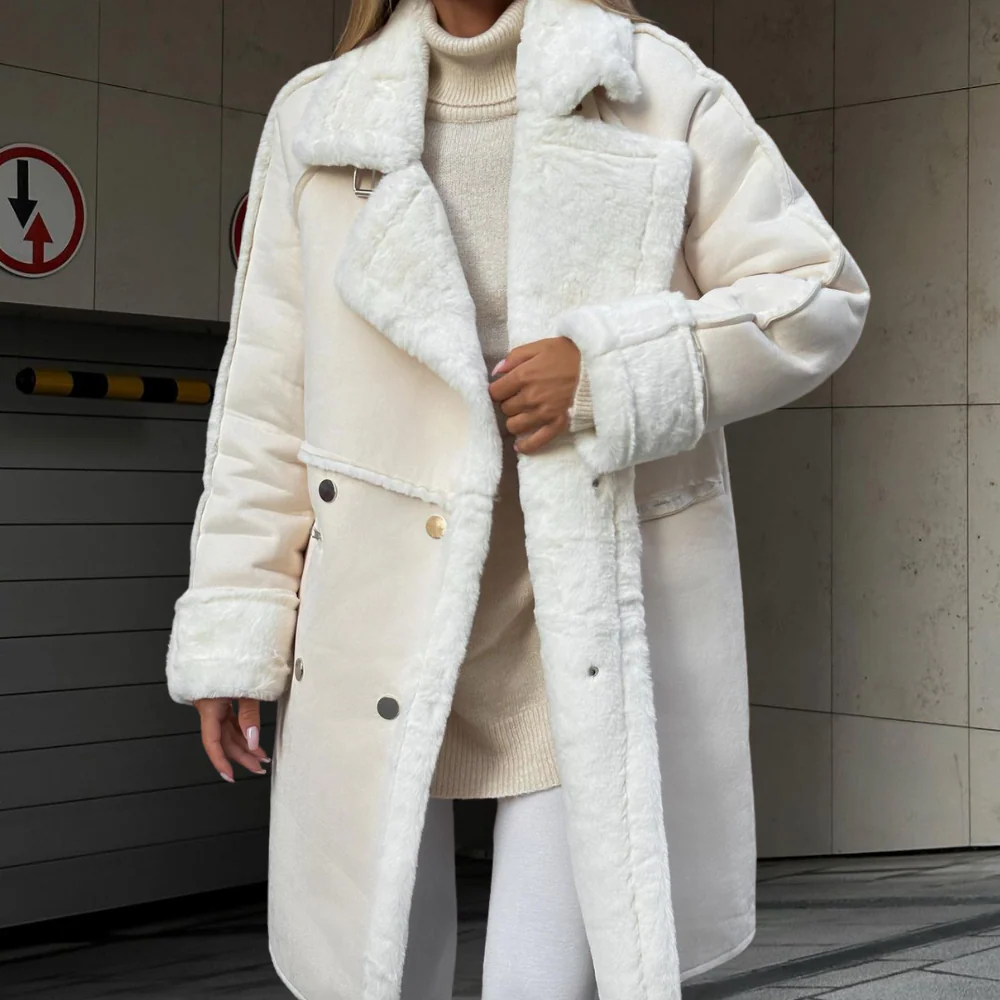 Lune London | longer coat - oversized cut - soft velvet material - wide lapels