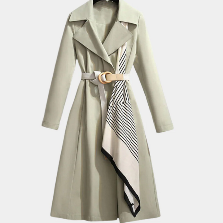 Lune London | Trench coat - Tailored fit - Belted waist - Cotton blend - Full length structured