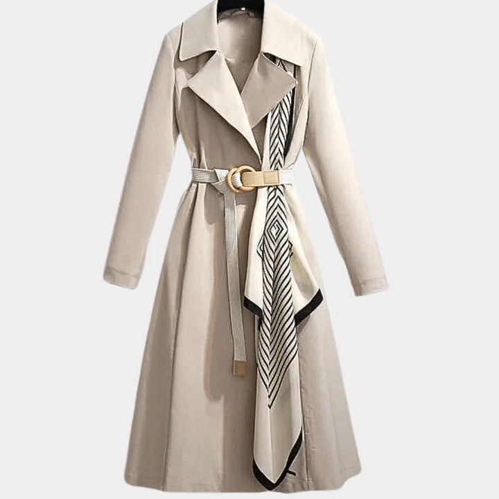 Lune London | Trench coat - Tailored fit - Belted waist - Cotton blend - Full length structured