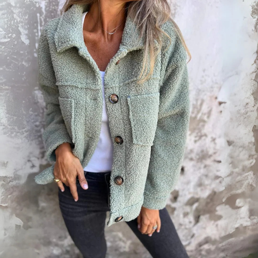 Lune London | Jacket - Casual Fit - Wool-like Texture - Large Buttons - Large Pockets